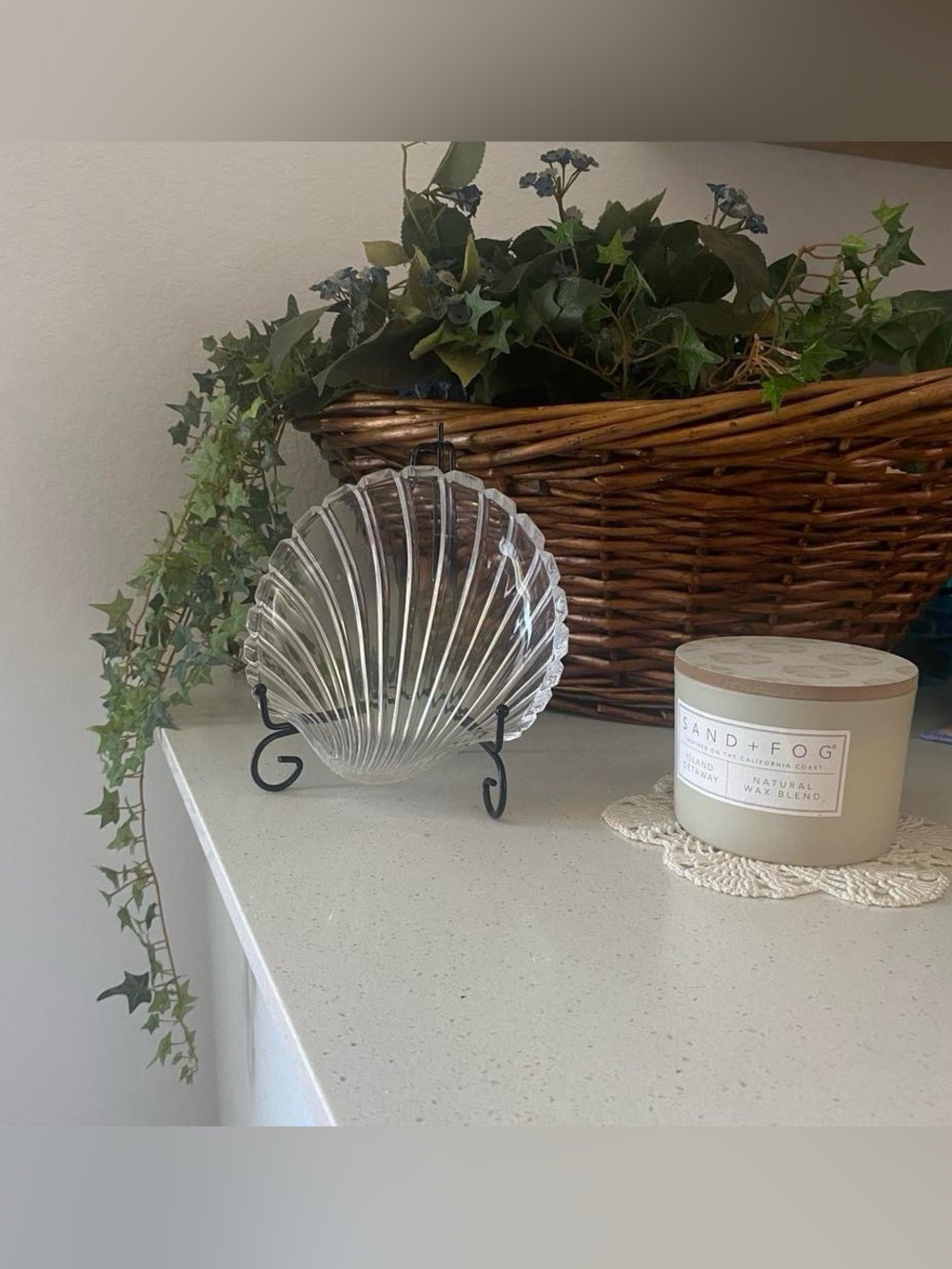 Clear Glass Seashell Catch-All Dish